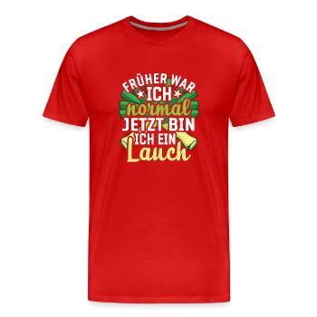 Lauch Kostüm Bodybuilding Satire Gym Jga - Männer Premium Bio T-Shirt - Rot - Vorne - Damien (186cm)