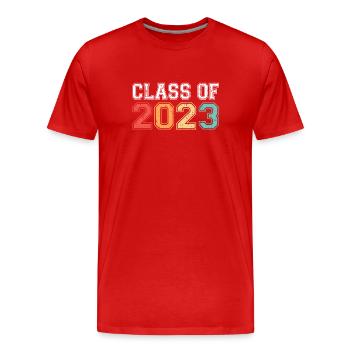 Class Of 2023 Graduation Retro Vintage - Men's Premium Organic T-Shirt - red - Front - Damien (186cm)