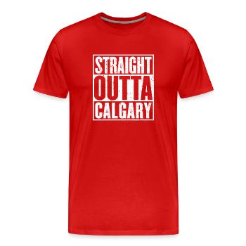 Straight Outta Calgary Vintage - T-shirt bio Premium Homme - rouge - Devant - Damien (186cm)