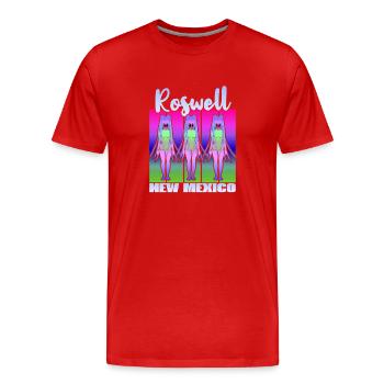 Roswell New Mexico - Männer Premium Bio T-Shirt - Rot - Vorne - Damien (186cm)
