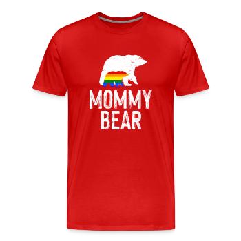 LGBT Rainbow Gay Pride Homo Lesbienne Gay - T-shirt bio Premium Homme - rouge - Devant - Damien (186cm)