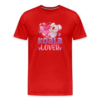 Koala Lover Koalas Koala Bear Cute Animal - Men's Premium Organic T-Shirt - red - Front - Damien (186cm)