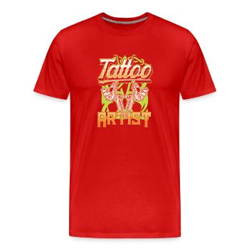 Tattoo Artist Tattoo Studio Tattoo Tattoo - Men's Premium Organic T-Shirt - red - Front - Damien (186cm)