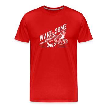 Willst Du Etwas Tinte? Tätowierer Tätowieren - Männer Premium Bio T-Shirt - Rot - Vorne - Damien (186cm)