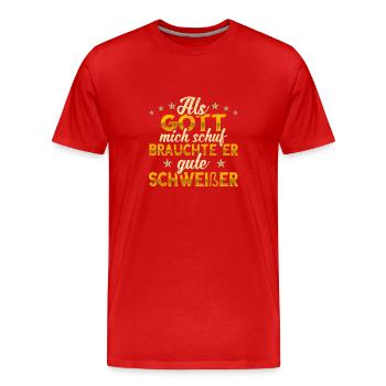 Schweißer - Männer Premium Bio T-Shirt - Rot - Vorne - Damien (186cm)