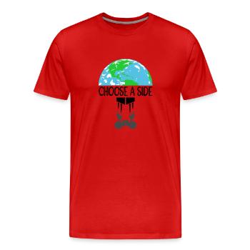 Naturschutz Klima Naturschützer Meer - Männer Premium Bio T-Shirt - Rot - Vorne - Damien (186cm)