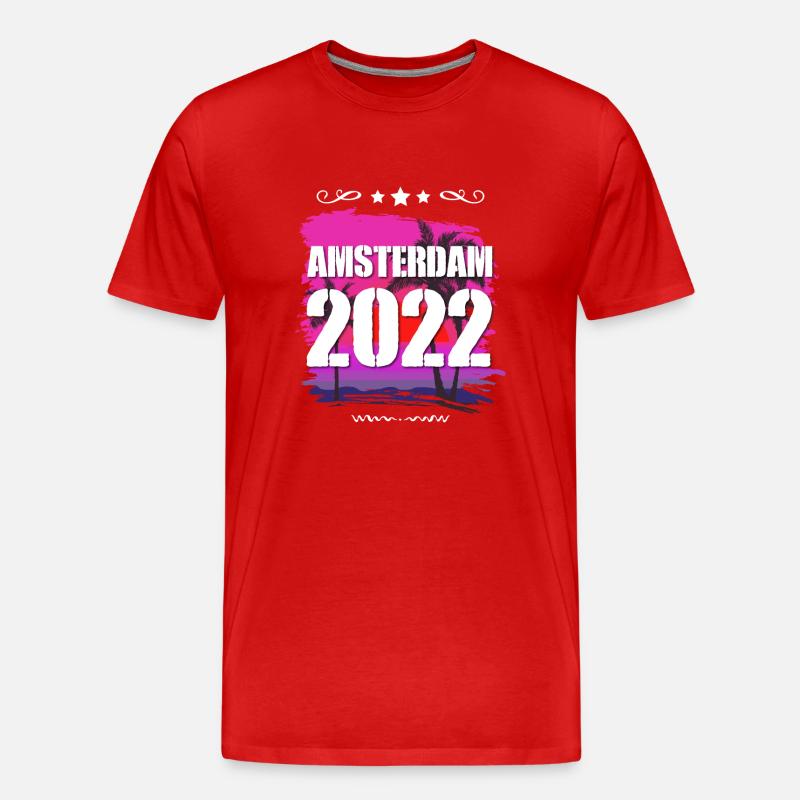 Amsterdam 2022 - Männer Premium Bio T-Shirt - Rot