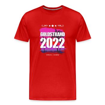 Goldstrand 2022 - Männer Premium Bio T-Shirt - Rot - Vorne - Damien (186cm)