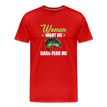 Perch Fishing Men - Men's Premium Organic T-Shirt - red - Front - Damien (186cm)