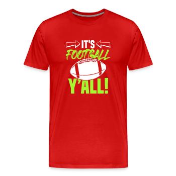 devise du football - T-shirt bio Premium Homme - rouge - Devant - Damien (186cm)