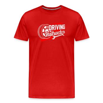 Driving instructor Driving school Driving lesson Learner driver - Men's Premium Organic T-Shirt - red - Front - Damien (186cm)
