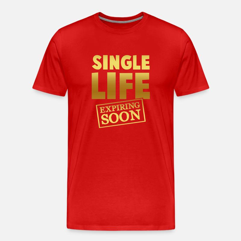 single leben bräutigam - Männer Premium Bio T-Shirt - Rot