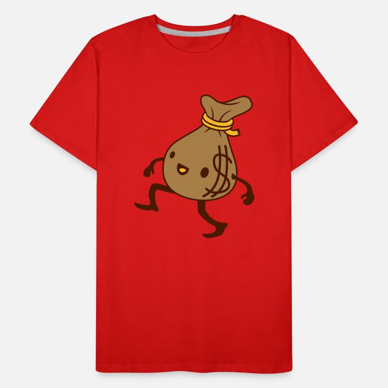 Comic lebendiger Geld Sack Männer Premium Bio T-Shirt