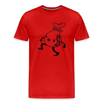 Gehender lebendiger Geldsack Comic - Männer Premium Bio T-Shirt - Rot - Vorne - Damien (186cm)