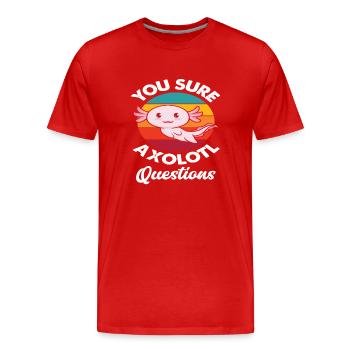 Dicton rétro Axolotl - T-shirt bio Premium Homme - rouge - Devant - Damien (186cm)