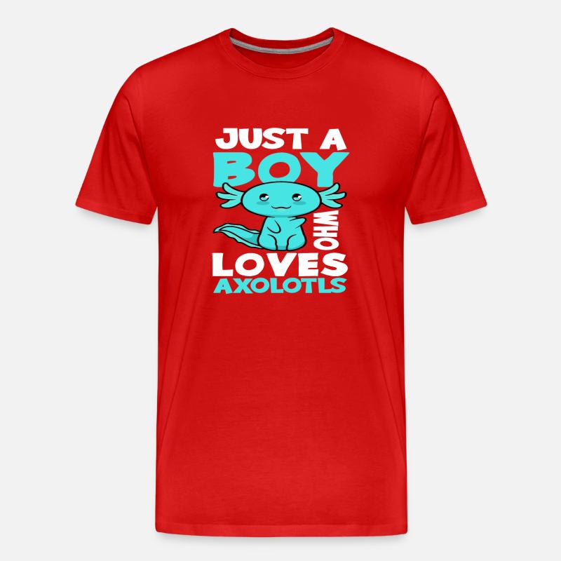 Axolotl Jungs Geschenk - Männer Premium Bio T-Shirt - Rot