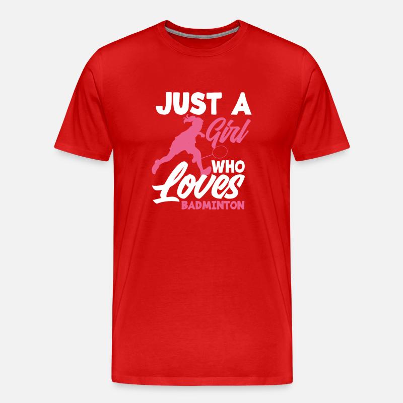 Badminton Mädchen - Männer Premium Bio T-Shirt - Rot