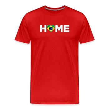 Brazil Home Brazil Flag Brazil Love - Men's Premium Organic T-Shirt - red - Front - Damien (186cm)