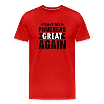 MEINE BAUCHSPEICHELDRÜSE WIEDER GROßARTIG MACHEN - Männer Premium Bio T-Shirt - Rot - Vorne - Damien (186cm)