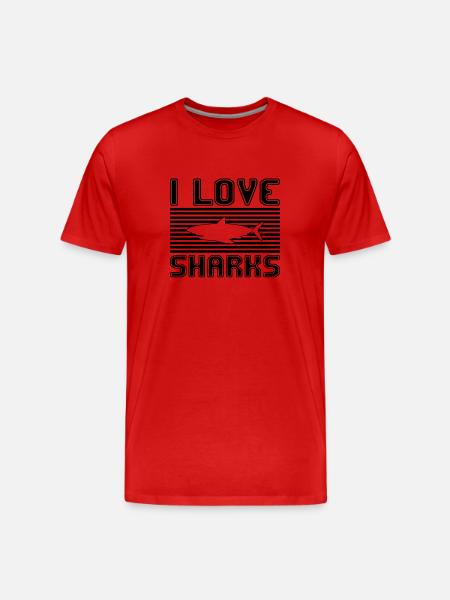 I love sharks - Men's Premium Organic T-Shirt - red