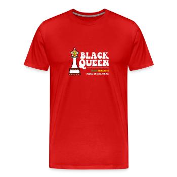 Black Queen Most Powerful Chess African American - T-shirt bio Premium Homme - rouge - Devant - Damien (186cm)