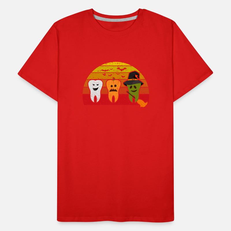 Dents Ghost Pumpkin Witch Dentiste mignon T-shirt bio Premium Homme