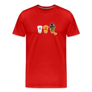 Dents Ghost Pumpkin Witch Dentiste mignon - T-shirt bio Premium Homme - rouge - Devant - Damien (186cm)