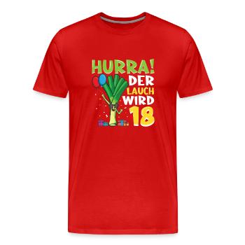 Lauch Kostüm Bodybuilding Satire Gym Jga - Männer Premium Bio T-Shirt - Rot - Vorne - Damien (186cm)