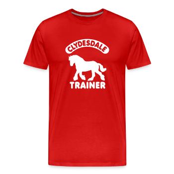 Clydesdale Trainer Zugpferd - Männer Premium Bio T-Shirt - Rot - Vorne - Damien (186cm)