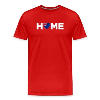 Nouvelle-Zélande Accueil Drapeau de la Nouvelle-Zélande - T-shirt bio Premium Homme - rouge - Devant - Damien (186cm)