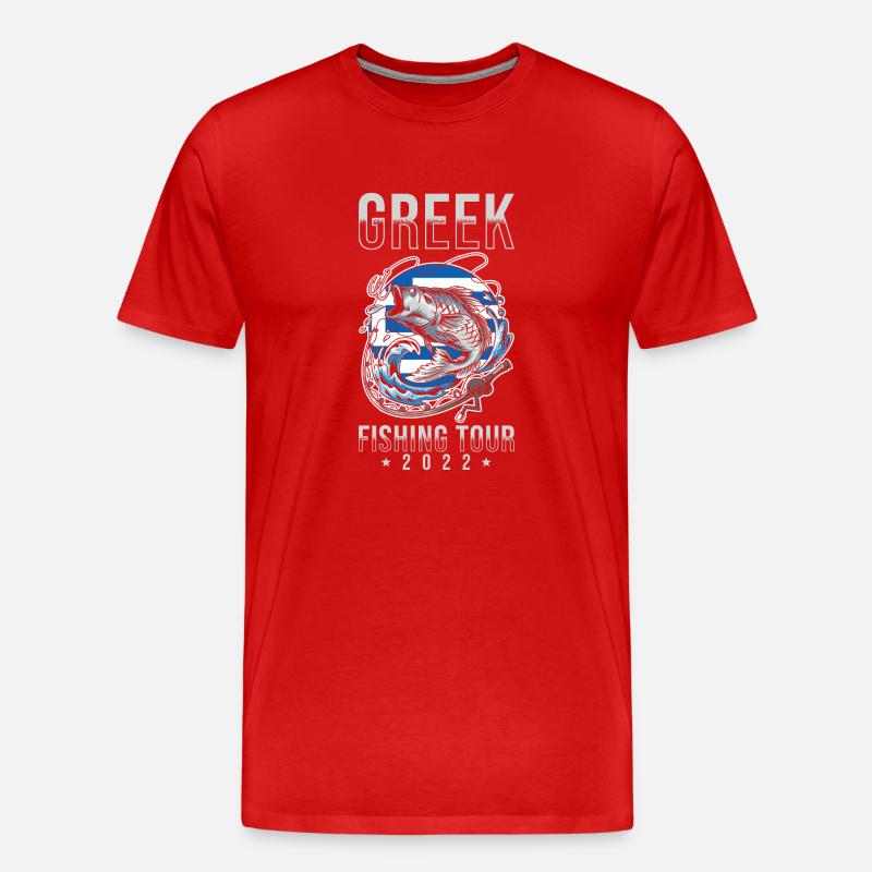 Excursion de pêche grecque 2022 - T-shirt bio Premium Homme - rouge
