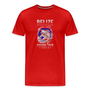 Angeltour Belize 2023 - Männer Premium Bio T-Shirt - Rot - Vorne - Damien (186cm)