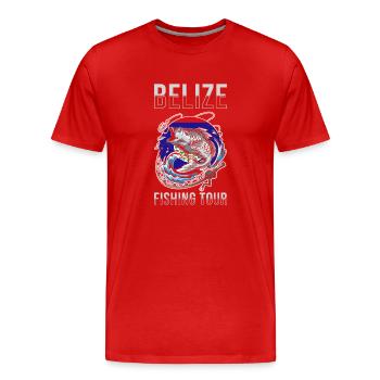 Angeltour Belize - Männer Premium Bio T-Shirt - Rot - Vorne - Damien (186cm)