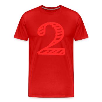2 YEARS. 2nd ANNIVERSARY. BIRTHDAY 2 YEARS. 2 - Men's Premium Organic T-Shirt - red - Front - Damien (186cm)
