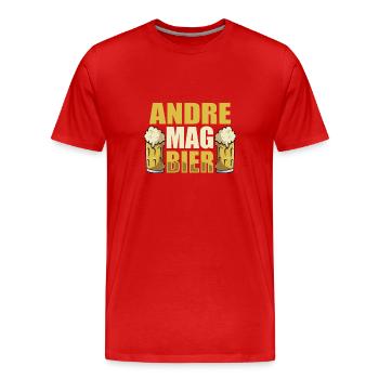 Andre mag Bier Name Geburtstag - Männer Premium Bio T-Shirt - Rot - Vorne - Damien (186cm)