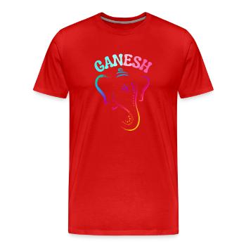 GANESH ELEPHANT GO Happy Ganesh Chaturthi - T-shirt bio Premium Homme - rouge - Devant - Damien (186cm)
