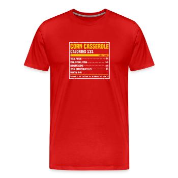 Casserole de maïs Informations nutritionnelles Nourriture de Thanksgiving - T-shirt bio Premium Homme - rouge - Devant - Damien (186cm)