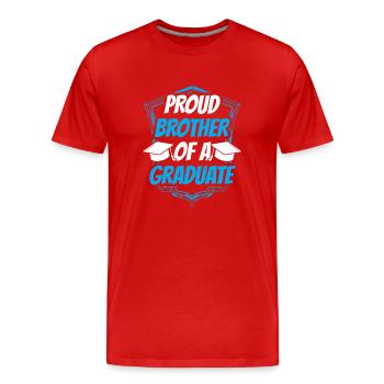 Fier frère d’un diplômé diplômé - T-shirt bio Premium Homme - rouge - Devant - Damien (186cm)