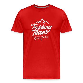 Trekking Team Hikers Hiking Hike - Men's Premium Organic T-Shirt - red - Front - Damien (186cm)