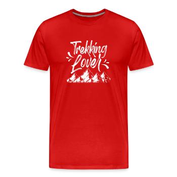 Trekking Lovers Hiking Hiker Hike - Men's Premium Organic T-Shirt - red - Front - Damien (186cm)