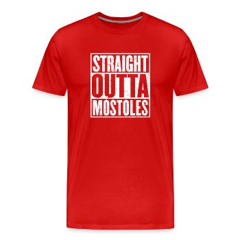 Straight Outta Móstoles Vintage - Men's Premium Organic T-Shirt - red - Front - Damien (186cm)