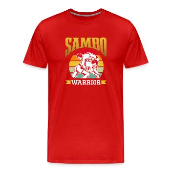 Sambo Warrior Arts Martiaux Entraînement Arts Martiaux Arts Martiaux - T-shirt bio Premium Homme - rouge - Devant - Damien (186cm)