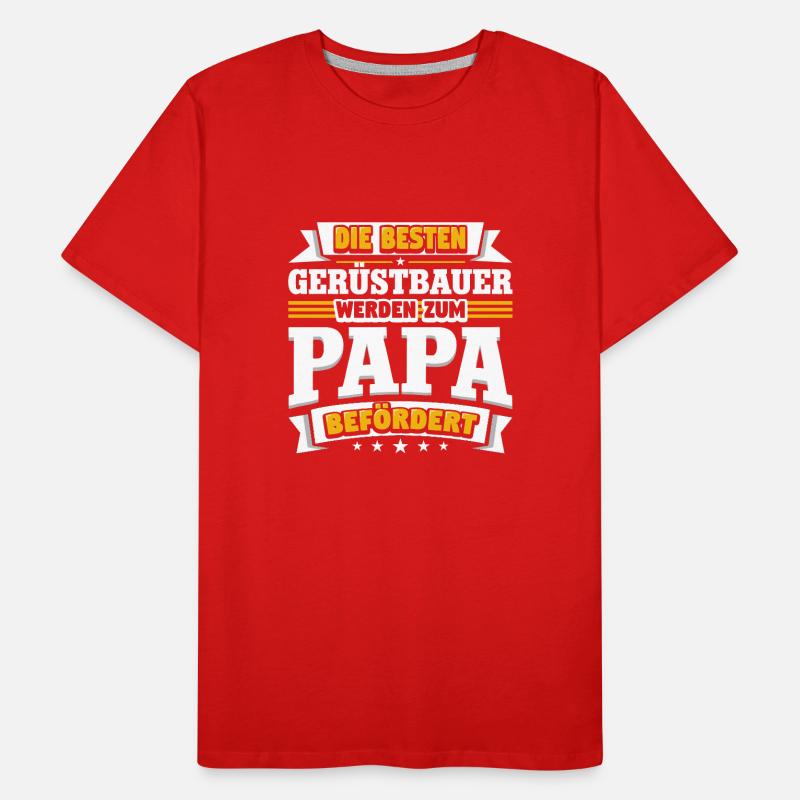 Gerüstbauer werden zum Papa befördert Männer Premium Bio T-Shirt