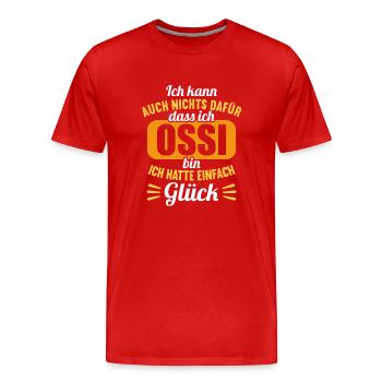 DDR Ostdeutschland Osten Ostalgie Ossi - Männer Premium Bio T-Shirt - Rot - Vorne - Damien (186cm)