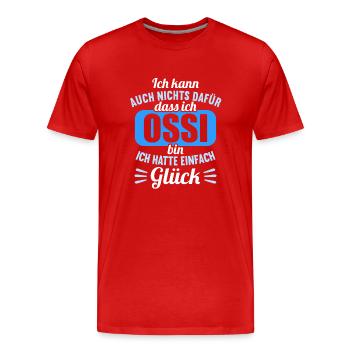 DDR Ostdeutschland Osten Ostalgie Ossi - Männer Premium Bio T-Shirt - Rot - Vorne - Damien (186cm)