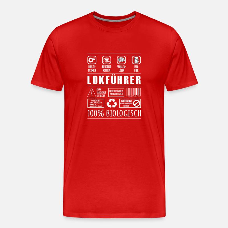 Lokführer Beruf Spruch lustig Schaffner - Männer Premium Bio T-Shirt - Rot