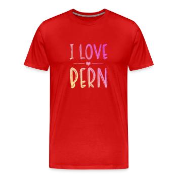 J’aime Berne - T-shirt bio Premium Homme - rouge - Devant - Damien (186cm)