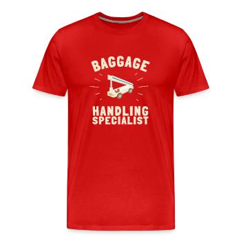 Manutentionnaire des bagages Travailleur de l’aéroport - T-shirt bio Premium Homme - rouge - Devant - Damien (186cm)
