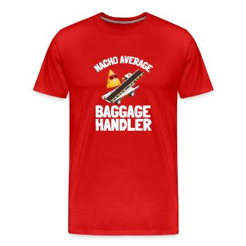 Manutentionnaire des bagages Travailleur de l’aéroport - T-shirt bio Premium Homme - rouge - Devant - Damien (186cm)