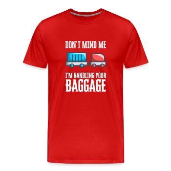 Baggage Handler Airfield Airport Worker - Men's Premium Organic T-Shirt - red - Front - Damien (186cm)